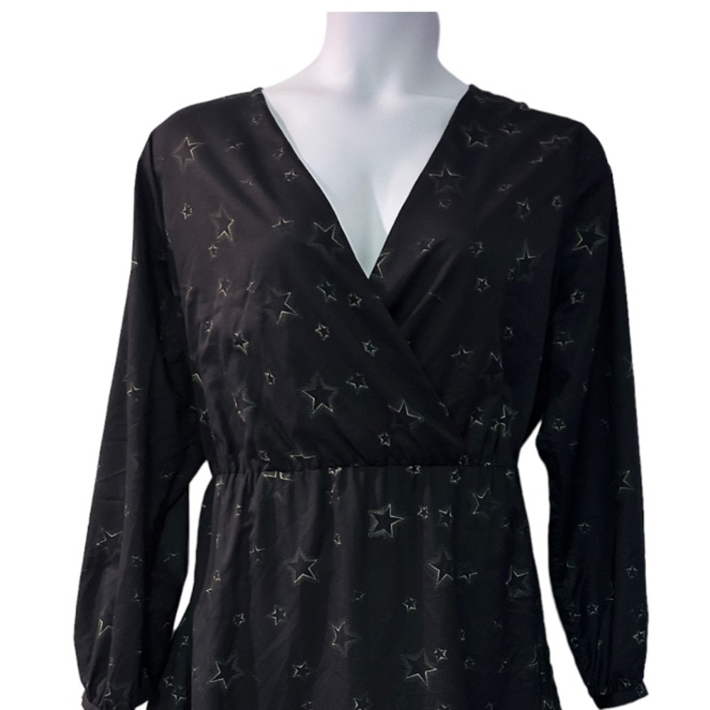 Hutch Star Print Desk to Dinner Puff Sleeve Fit & Flare Office Night Out Dress - Picture 9 of 16